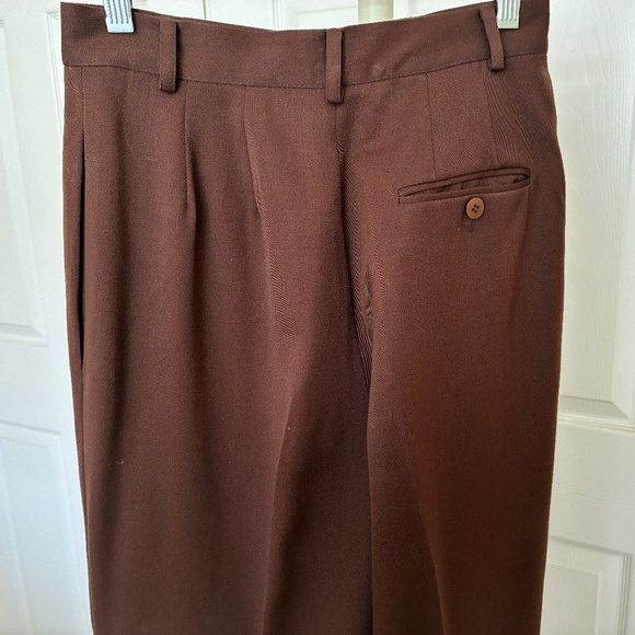 Vintage Preview Collection Brown 100% Wool Pants 6 - Picture 4 of 5